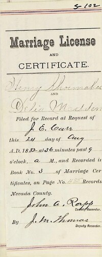 Click to see DR 6 S-102 of Marriage Certificates (DR 6 S)