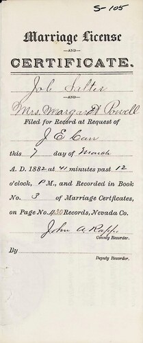 Click to see DR 6 S-105 of Marriage Certificates (DR 6 S)