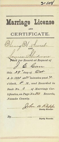Click to see DR 6 S-108 of Marriage Certificates (DR 6 S)