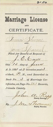 Click to see DR 6 S-110 of Marriage Certificates (DR 6 S)