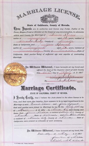 Click to see DR 6 S-110 of Marriage Certificates (DR 6 S)