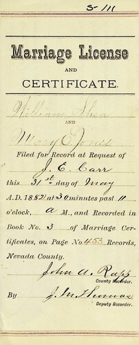 Click to see DR 6 S-111 of Marriage Certificates (DR 6 S)