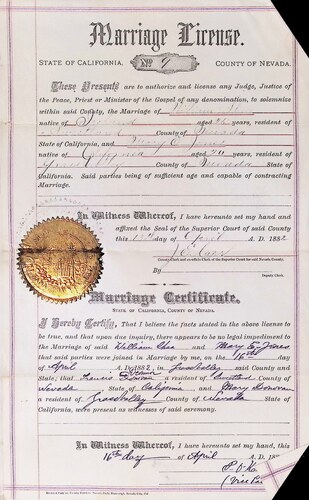 Click to see DR 6 S-111 of Marriage Certificates (DR 6 S)