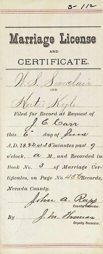 Click to see DR 6 S-112 of Marriage Certificates (DR 6 S)