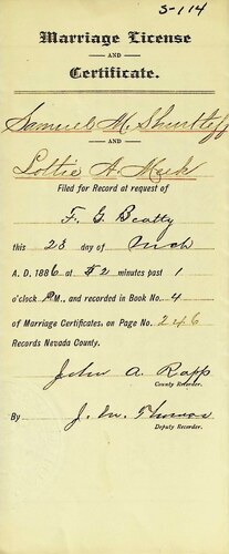 Click to see DR 6 S-114 of Marriage Certificates (DR 6 S)