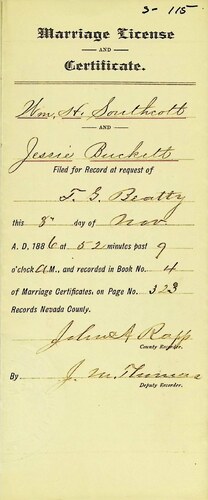 Click to see DR 6 S-115 of Marriage Certificates (DR 6 S)