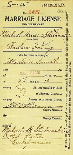 Click to see DR 6 S-115 of Marriage Certificates (DR 6 S)