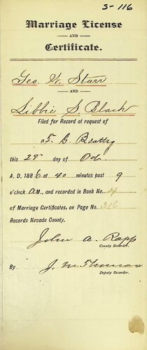 Click to see DR 6 S-116 of Marriage Certificates (DR 6 S)
