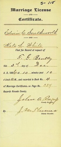 Click to see DR 6 S-119 of Marriage Certificates (DR 6 S)