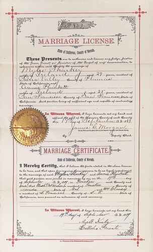 Click to see DR 6 S-121 of Marriage Certificates (DR 6 S)