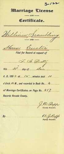 Click to see DR 6 S-123 of Marriage Certificates (DR 6 S)