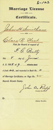 Click to see DR 6 S-124 of Marriage Certificates (DR 6 S)