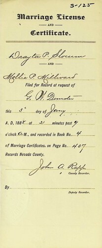 Click to see DR 6 S-126 of Marriage Certificates (DR 6 S)