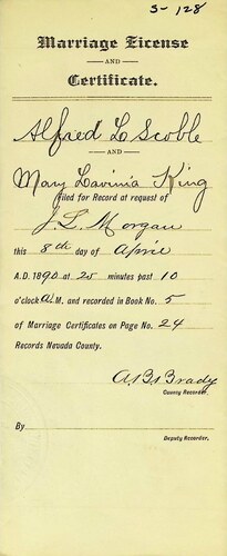 Click to see DR 6 S-129 of Marriage Certificates (DR 6 S)