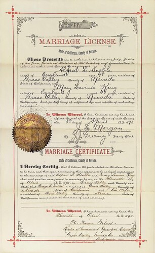 Click to see DR 6 S-129 of Marriage Certificates (DR 6 S)