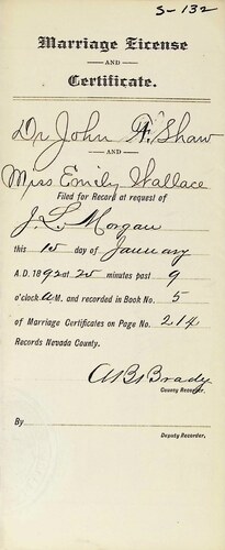 Click to see DR 6 S-133 of Marriage Certificates (DR 6 S)