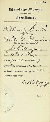 Click to see DR 6 S-134 of Marriage Certificates (DR 6 S)