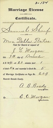 Click to see DR 6 S-135 of Marriage Certificates (DR 6 S)