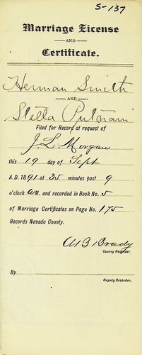 Click to see DR 6 S-138 of Marriage Certificates (DR 6 S)