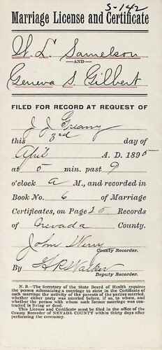 Click to see DR 6 S-142 of Marriage Certificates (DR 6 S)