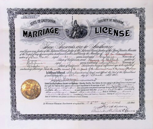 Click to see DR 6 S-142 of Marriage Certificates (DR 6 S)