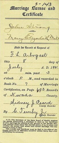 Click to see DR 6 S-143 of Marriage Certificates (DR 6 S)