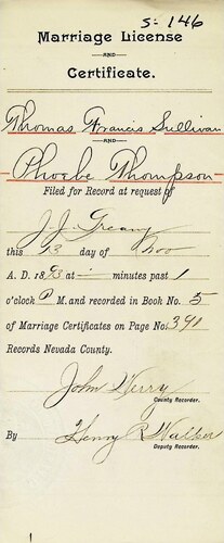 Click to see DR 6 S-146 of Marriage Certificates (DR 6 S)