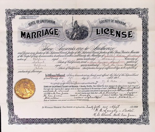 Click to see DR 6 S-147 of Marriage Certificates (DR 6 S)