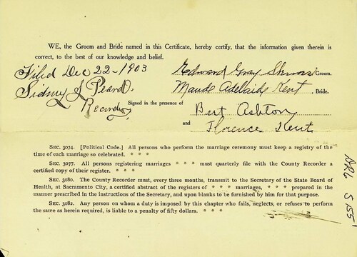 Click to see DR 6 S-155 of Marriage Certificates (DR 6 S)