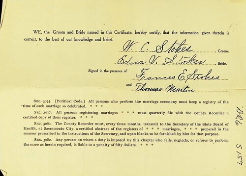 Click to see DR 6 S-157 of Marriage Certificates (DR 6 S)