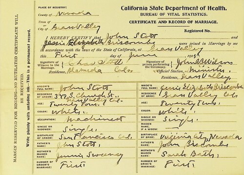 Click to see DR 6 S-160 of Marriage Certificates (DR 6 S)