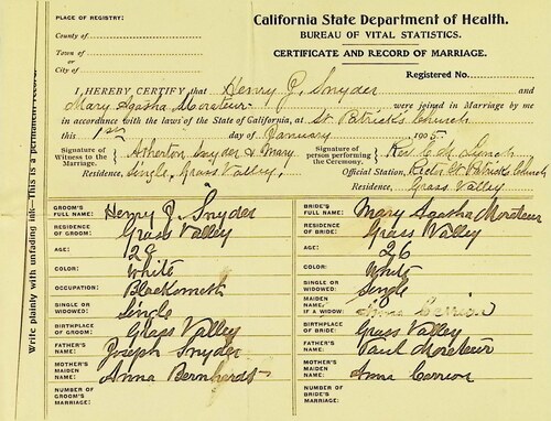 Click to see DR 6 S-161 of Marriage Certificates (DR 6 S)