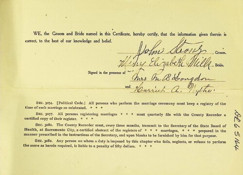Click to see DR 6 S-164 of Marriage Certificates (DR 6 S)