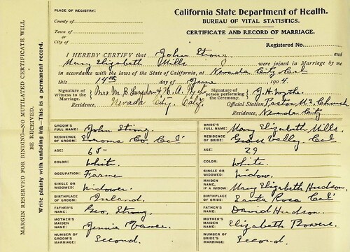 Click to see DR 6 S-164 of Marriage Certificates (DR 6 S)