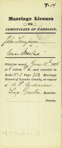Click to see DR 6 T-14 of Marriage Certificates (DR 6 T)
