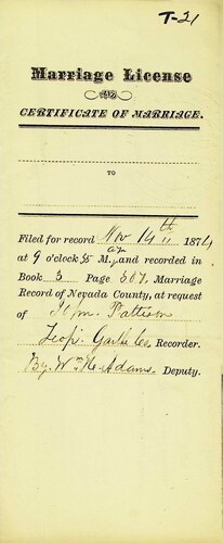 Click to see DR 6 T-21 of Marriage Certificates (DR 6 T)