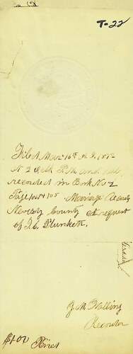 Click to see DR 6 T-22 of Marriage Certificates (DR 6 T)