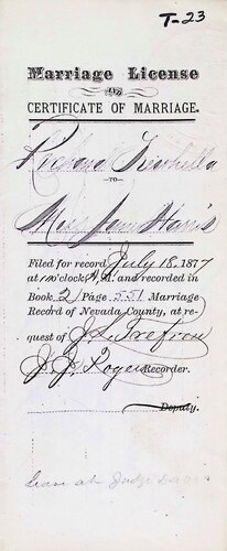 Click to see DR 6 T-23 of Marriage Certificates (DR 6 T)