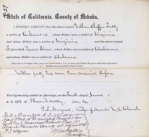 Click to see DR 6 T-27 of Marriage Certificates (DR 6 T)
