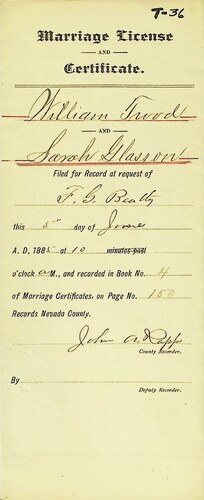 Click to see DR 6 T-36 of Marriage Certificates (DR 6 T)