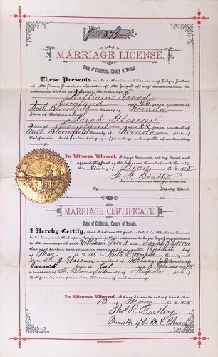 Click to see DR 6 T-36 of Marriage Certificates (DR 6 T)