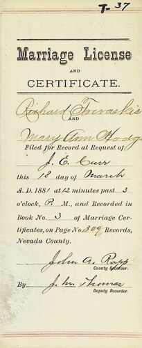 Click to see DR 6 T-37 of Marriage Certificates (DR 6 T)