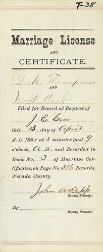 Click to see DR 6 T-38 of Marriage Certificates (DR 6 T)