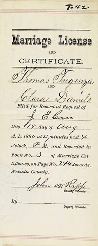 Click to see DR 6 T-42 of Marriage Certificates (DR 6 T)
