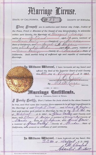 Click to see DR 6 T-43 of Marriage Certificates (DR 6 T)