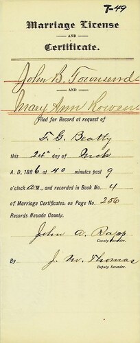 Click to see DR 6 T-49 of Marriage Certificates (DR 6 T)