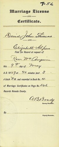 Click to see DR 6 T-56 of Marriage Certificates (DR 6 T)