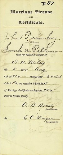 Click to see DR 6 T-57 of Marriage Certificates (DR 6 T)