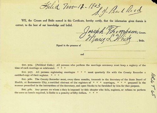 Click to see DR 6 T-65 of Marriage Certificates (DR 6 T)