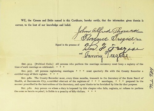 Click to see DR 6 T-66 of Marriage Certificates (DR 6 T)